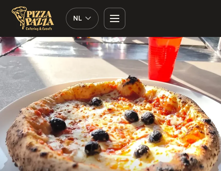 Pizza Pazza, Nieuw merk · identiteit, drukwerk en vijftalige site